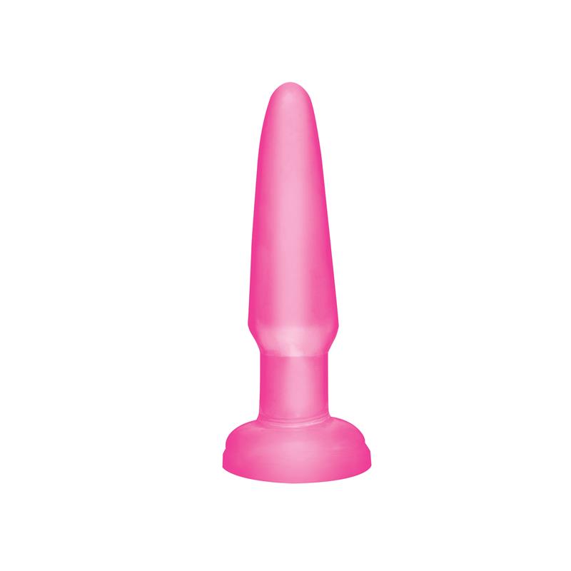 basix rubber works butt plug beginners colour pink
