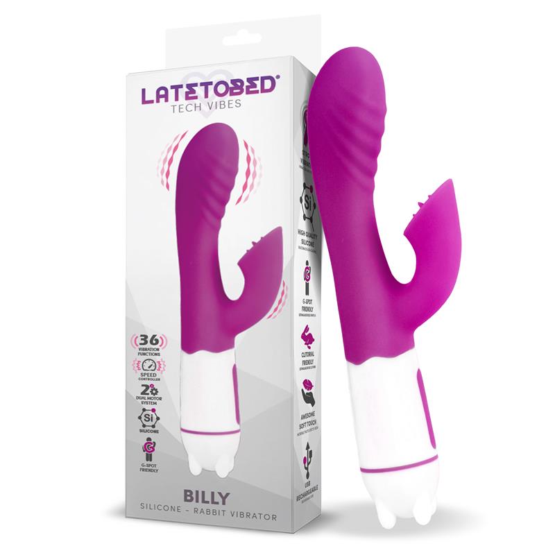 billy usb vibrator 36 functions silicone purple