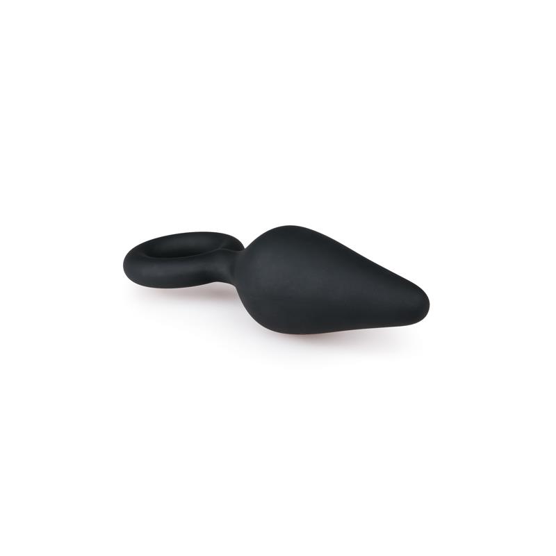 black buttplugs with pull ring large 1