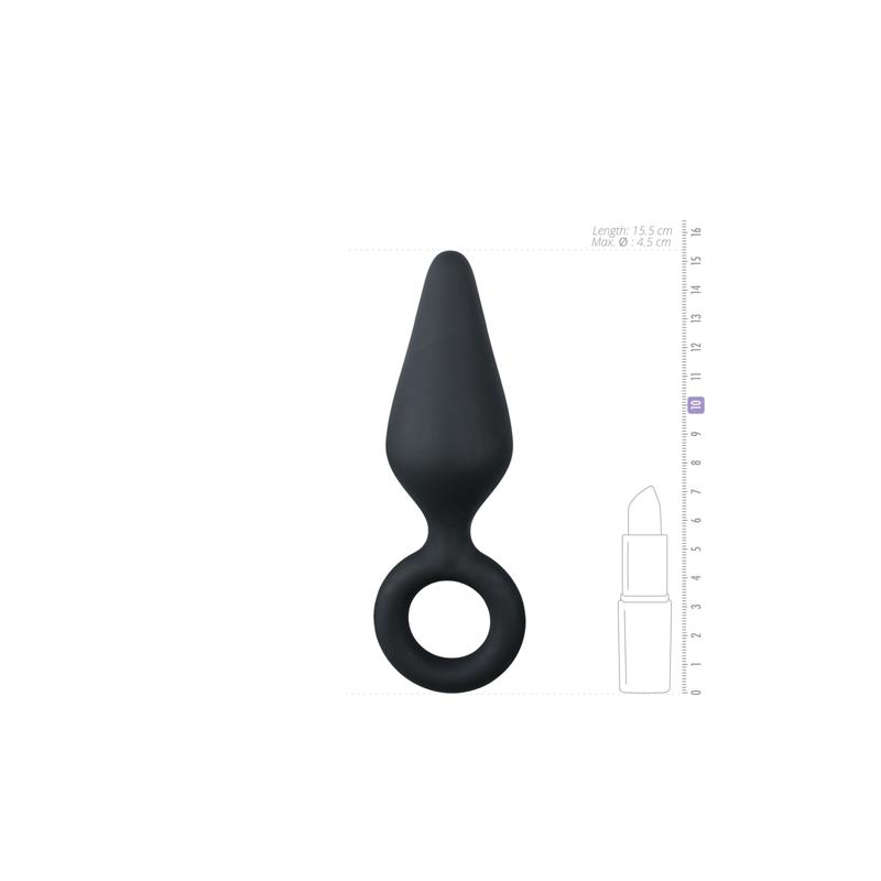 black buttplugs with pull ring large 3
