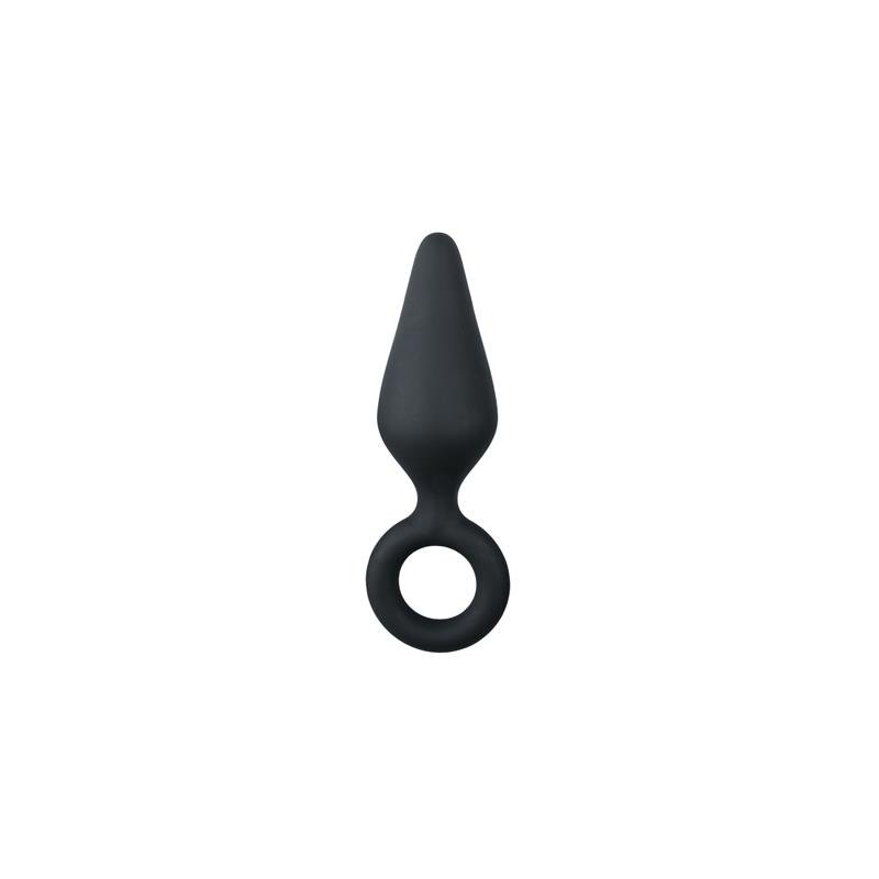black buttplugs with pull ring small
