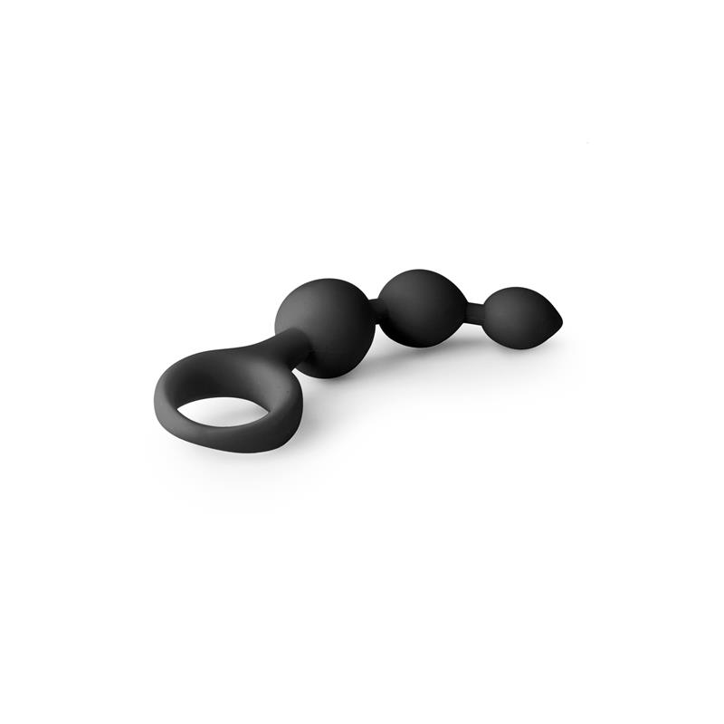black silicone anal bead dildo 2
