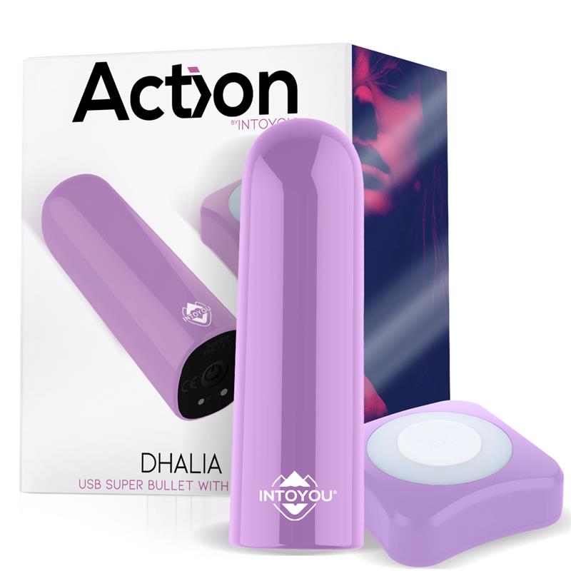 dhalia super vibrating bullet with remote control high powered usb purple