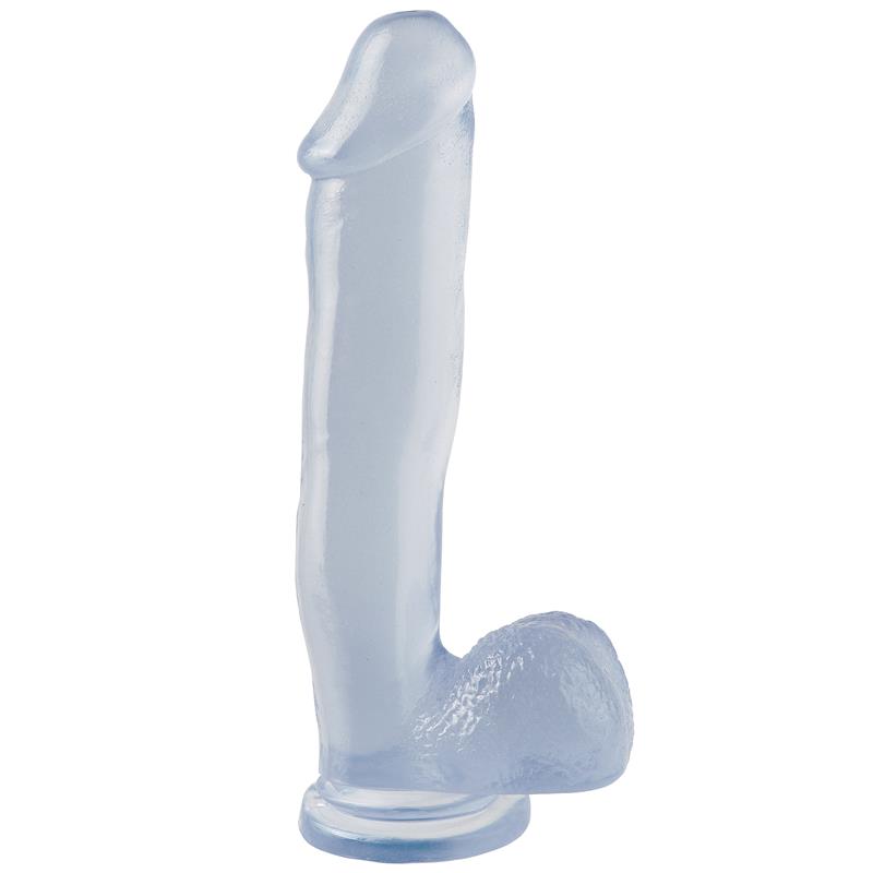 dildo and testicles with suction cup 305cm clear