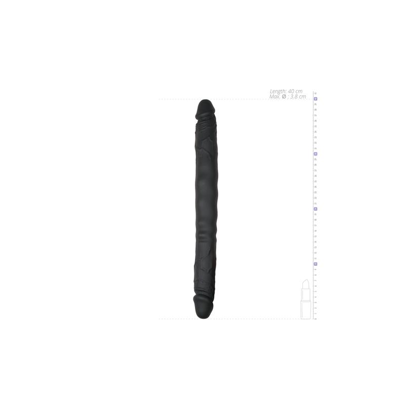flexible silicone black double dildo 40 cm 2