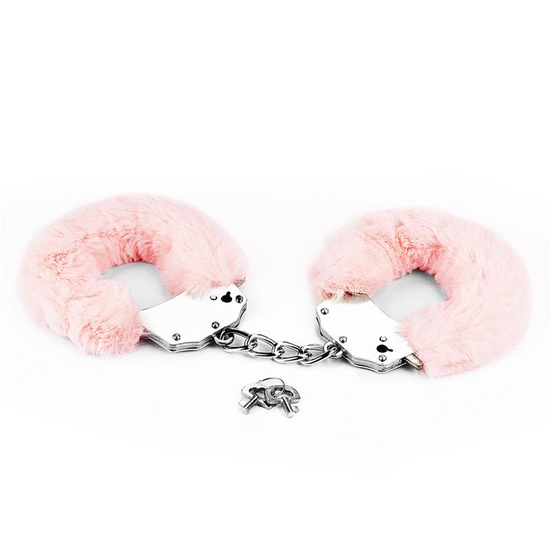 furry metal handcuffs pink 1