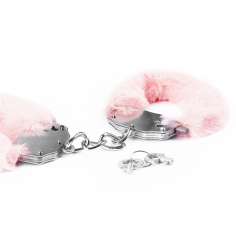 furry metal handcuffs pink 9