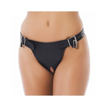 leather chastity briefs adjustable 2