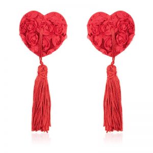rose heart nipple covers red