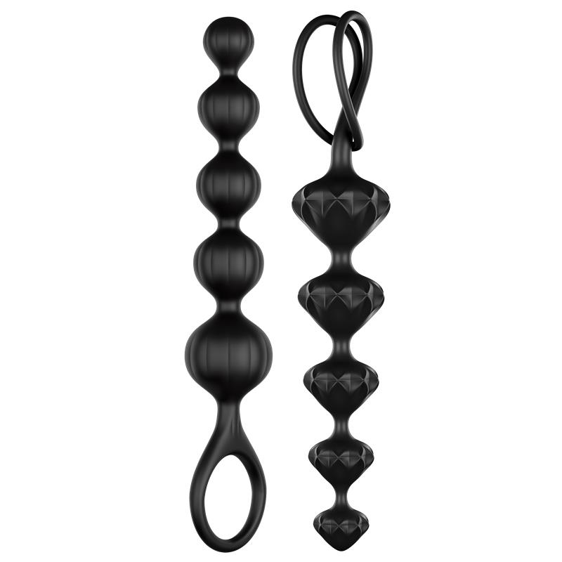 set of 2 anal beads black