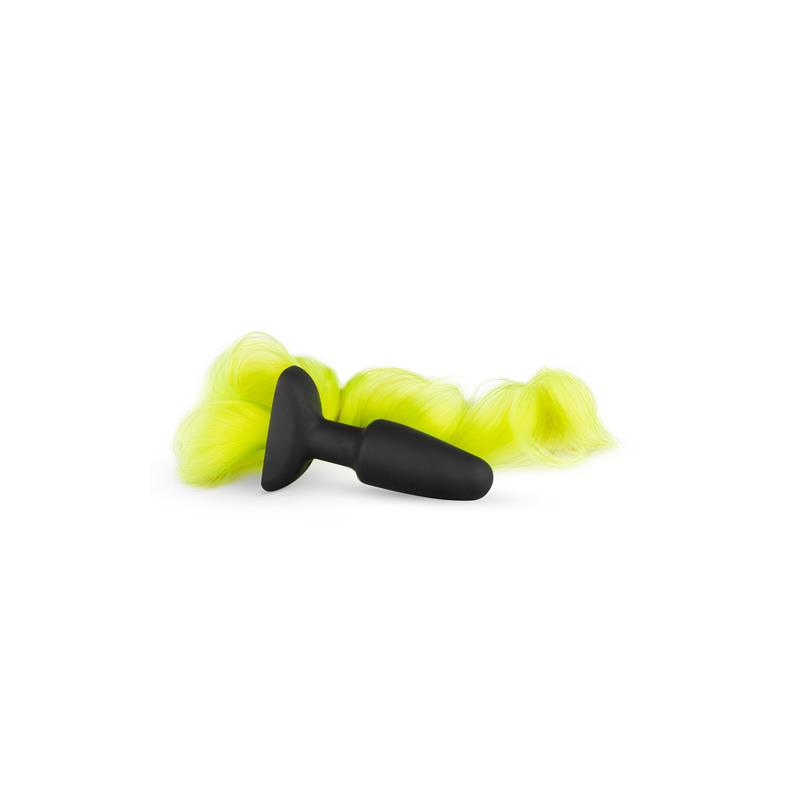 silicone butt plug with tail yellow