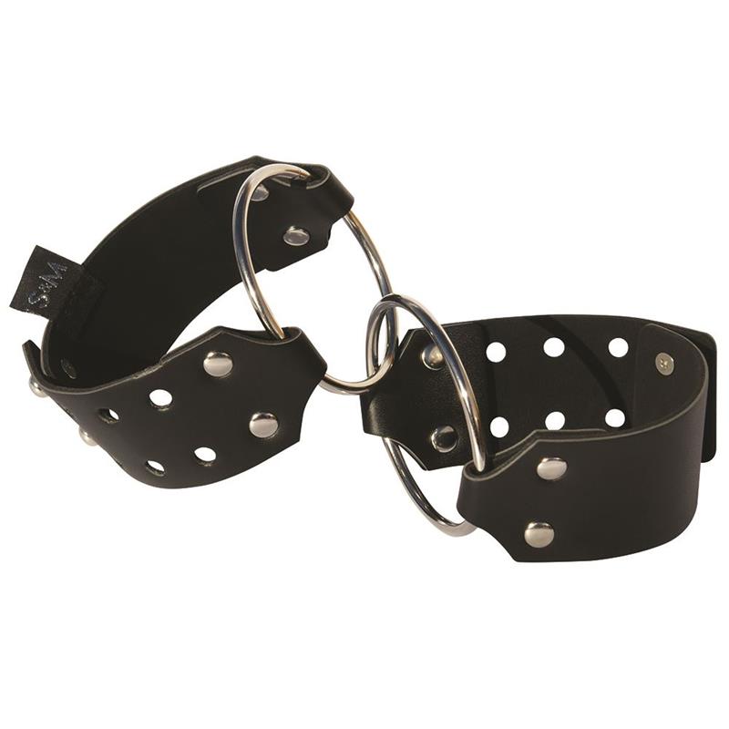 vegan leather interlocked ring handcuffs