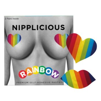 nipplicious heart nipple covers rainbow