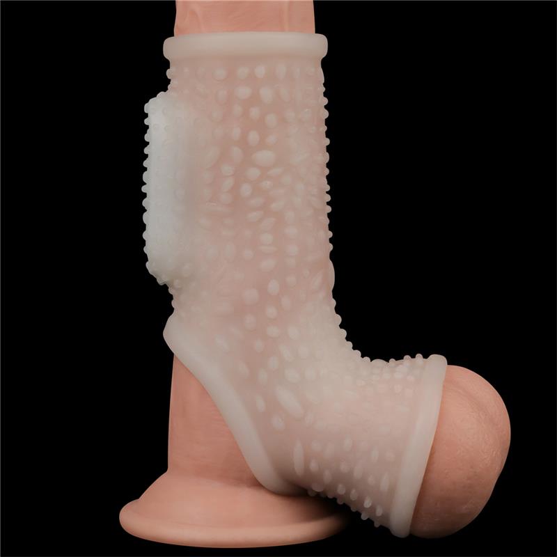 penis and testicles sleeve with vibration drip knights 2
