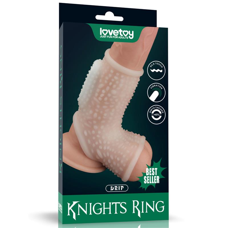 penis and testicles sleeve with vibration drip knights