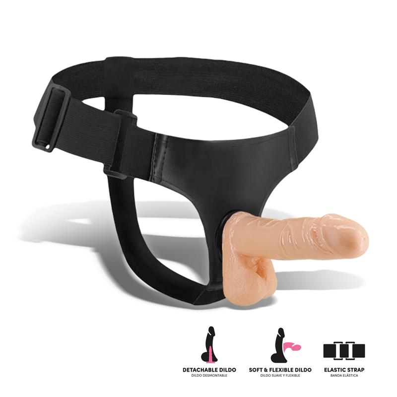 flaxy strap on harness with detachable and flexible dildo 1