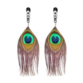 nipple clamps with peacock feather