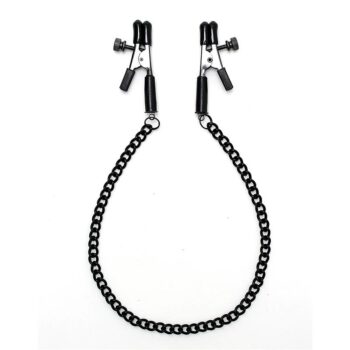 adjustable nipple clamps with black chain