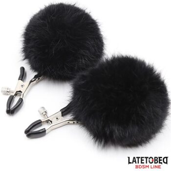 nipple clamps with black fur